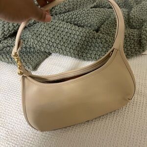 Coach Cream Leather Shoulder Bag with Gold Hardware